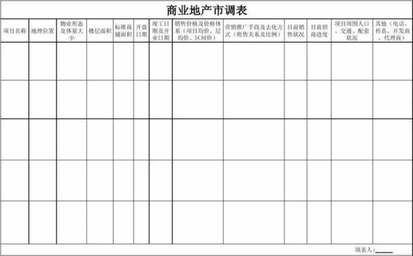 房地产市调统计表模板_房地产市调是什么意思-第1张图片-马瑞范文网