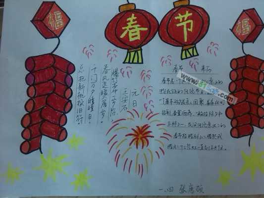 小学迎新春板报模板_小学生迎新年画报-第2张图片-马瑞范文网