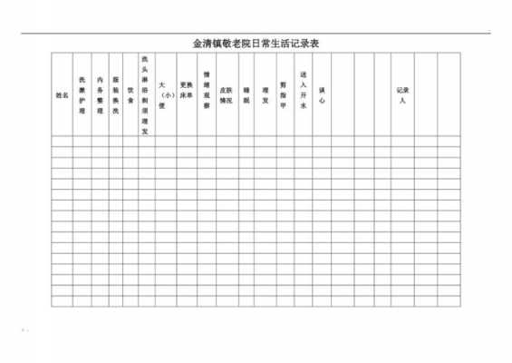 敬老院表格模板-第1张图片-马瑞范文网