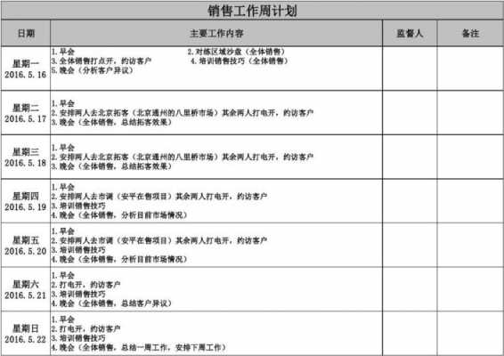 销售周计划表格模板-第1张图片-马瑞范文网