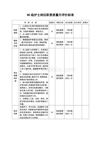 护士工作质量考核要求 责任护士质量考核模板-第1张图片-马瑞范文网