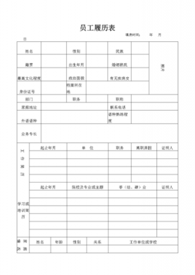  公司员工履历表模板「公司员工履历表怎么做」-第1张图片-马瑞范文网