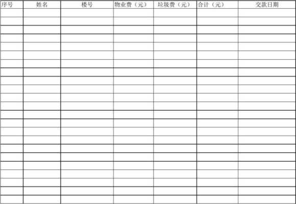 物业流水账表格模板（物业账本）-第1张图片-马瑞范文网