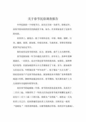 民俗调研报告格式模板范文-第1张图片-马瑞范文网