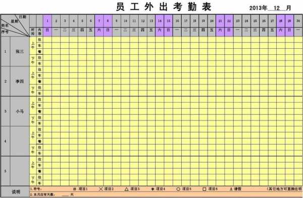 外出考勤模板下载-第2张图片-马瑞范文网