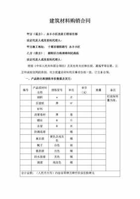 材料合同附清单模板（材料合同范本简易版）-第1张图片-马瑞范文网