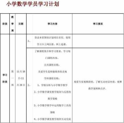 小学数学课程规划模板-第2张图片-马瑞范文网