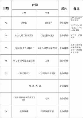 幼儿园教师计划表格模板的简单介绍-第3张图片-马瑞范文网