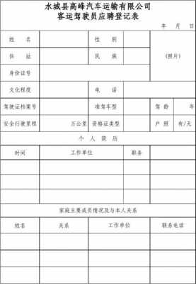  司机面试表格模板「司机面试登记表」-第2张图片-马瑞范文网