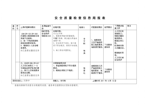 安全质量报表模板下载（安全质量汇总）-第2张图片-马瑞范文网