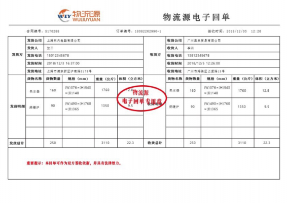  物流回单模板图表「物流回单模板图表图片」-第2张图片-马瑞范文网