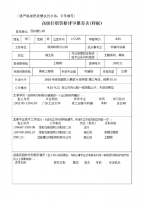 电力职称推荐表模板（电力职称评定工作总结模板）-第1张图片-马瑞范文网