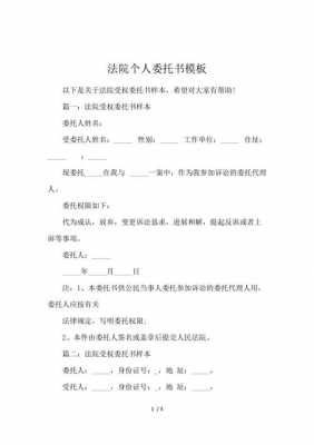 法院委托书模板个人（法院委托书格式个人）-第1张图片-马瑞范文网