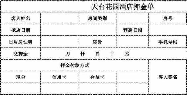  房卡押金条模板「酒店房卡押金多少钱」-第1张图片-马瑞范文网