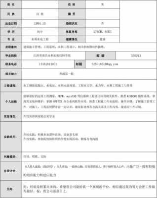 给排水毕业生简历模板-第2张图片-马瑞范文网