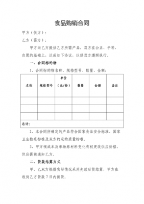 食材采购订单模板,食材采购协议书 -第1张图片-马瑞范文网