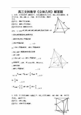 高中数学文科立体几何 解题技巧 试题-第1张图片-马瑞范文网