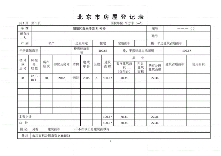 北京房产登记信息-北京市房屋登记表翻译模板-第3张图片-马瑞范文网