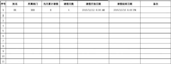  行政请假月报表模板「行政请假月报表模板下载」-第2张图片-马瑞范文网