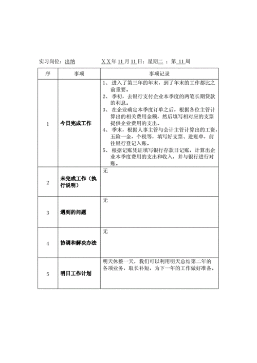 出纳工作日志模板,出纳工作日志模板图片 -第1张图片-马瑞范文网