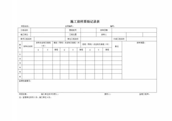 工地放样单模板（工程放样记录表填写样板）-第2张图片-马瑞范文网