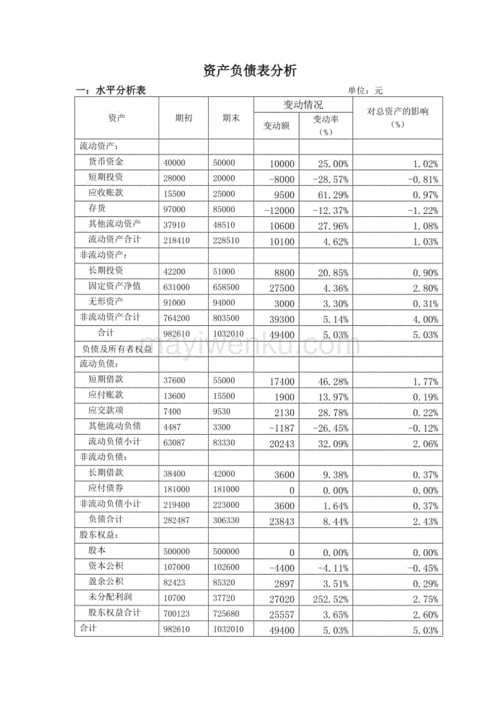 资产负债表财务分析模板的简单介绍-第1张图片-马瑞范文网