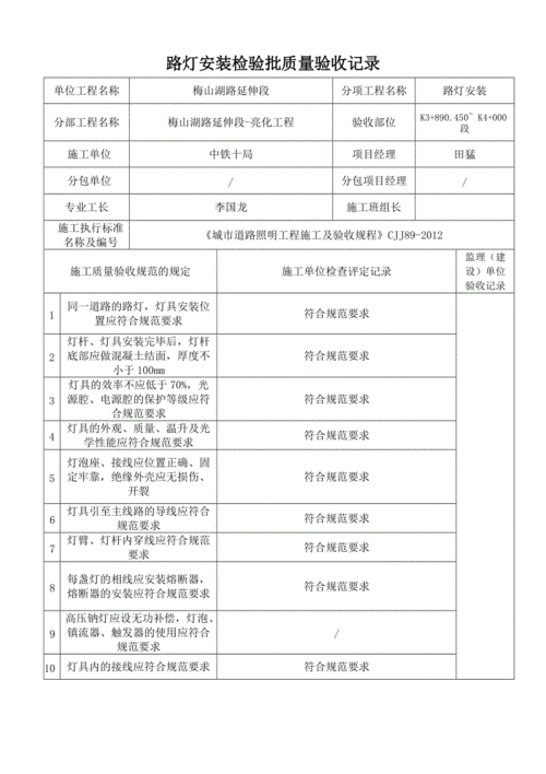 路灯工序资料模板_路灯工序资料模板图片-第3张图片-马瑞范文网