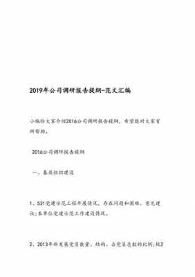 企业调研报告提纲 新兴企业调研提纲模板-第2张图片-马瑞范文网