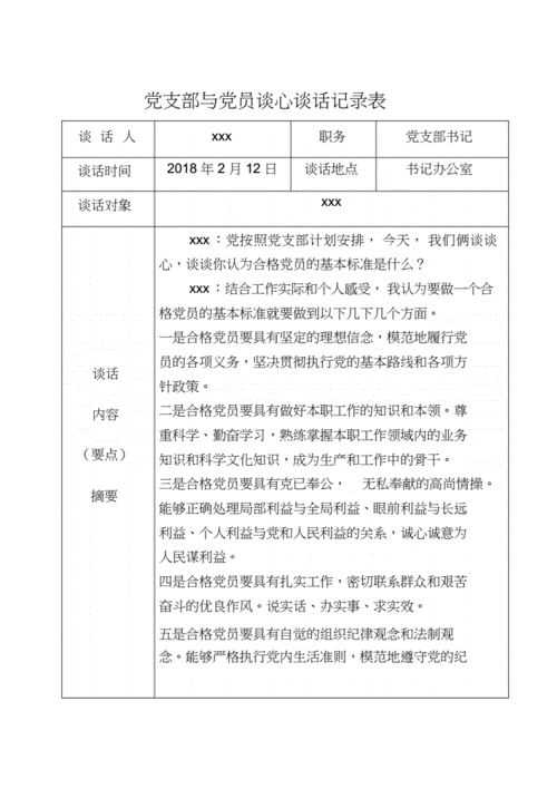 党建谈话记录模板,党建提醒谈话记录内容 -第2张图片-马瑞范文网