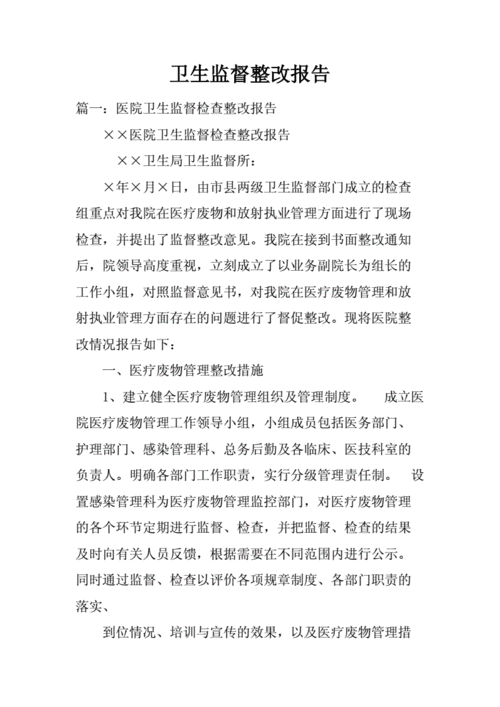 卫生整改报告模板,卫生整改报告模板下载 -第1张图片-马瑞范文网