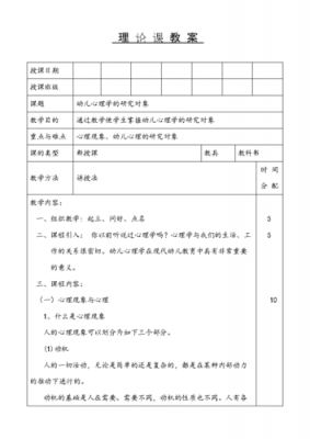 心理学教案模板（心理学教案模板条目式）-第2张图片-马瑞范文网