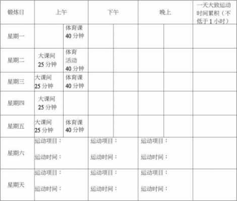 大学生锻炼计划表怎么写-第3张图片-马瑞范文网