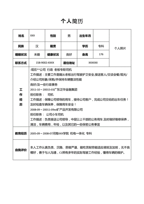 司机应聘电子简历模板,司机应聘电子简历模板怎么写 -第1张图片-马瑞范文网