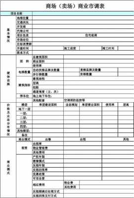 商业市调报告表模板-第2张图片-马瑞范文网