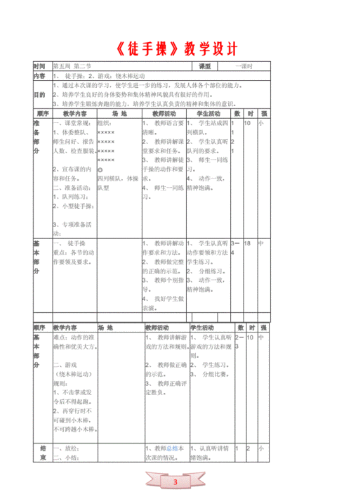 徒手操体操教案模板（徒手操体育教案）-第2张图片-马瑞范文网