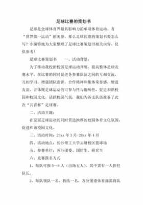 足球赛事策划方案和营销方案 足球赛事策划方案模板-第3张图片-马瑞范文网