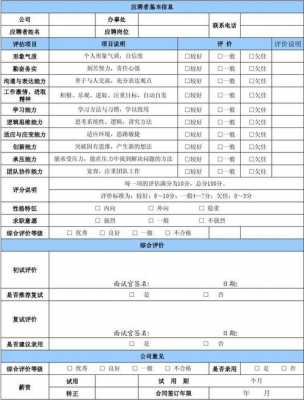 新员工面试评估表格模板-第1张图片-马瑞范文网