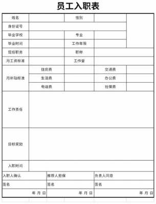  新近员工入职表模板「新员工入职表免费下载」-第2张图片-马瑞范文网