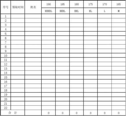 员工物品统计单模板_员工衣服统计表格-第2张图片-马瑞范文网