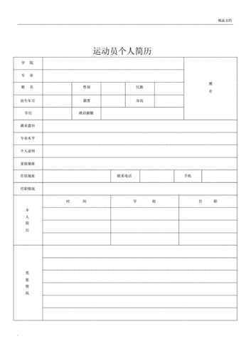 教练员简历表模板-第1张图片-马瑞范文网