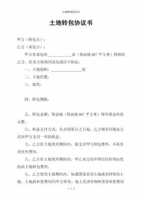 土地转包合同模板（土地转包合同协议书模板）-第2张图片-马瑞范文网