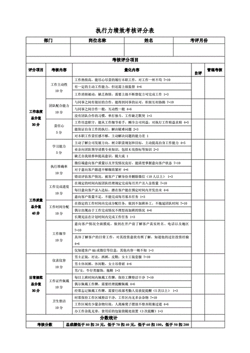  工作执行力评价表模板「工作执行力简短总结」-第1张图片-马瑞范文网