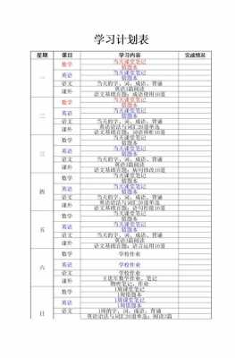 初中生作业计划表模板-第2张图片-马瑞范文网