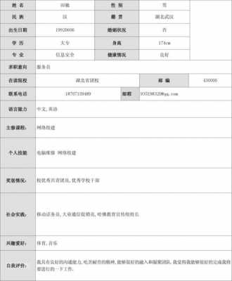 简历模板暑期工-第1张图片-马瑞范文网