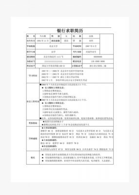 银行工作面试简历模板（银行面试工作经历怎么说）-第3张图片-马瑞范文网