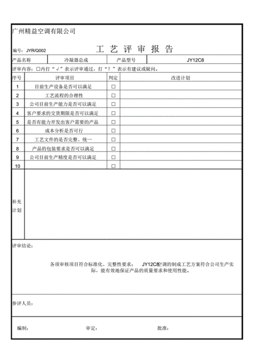 审报告模板,工艺评审报告模板 -第1张图片-马瑞范文网