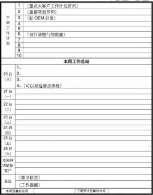 业务周计划模板,业务周总结和计划怎么写 -第1张图片-马瑞范文网