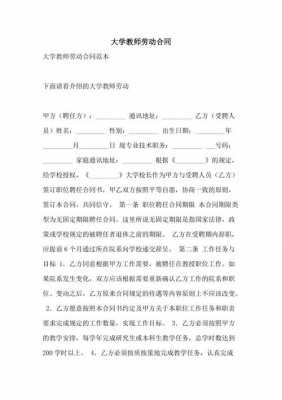 关于大学教师劳动合同模板的信息-第2张图片-马瑞范文网