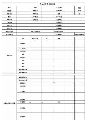 个人信息记录表 详细个人信息统计模板-第1张图片-马瑞范文网