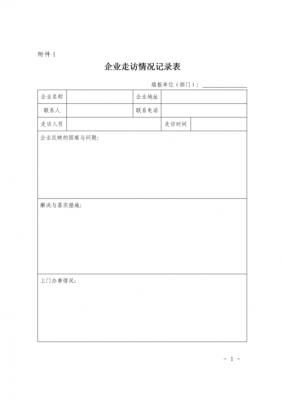 企业走访内容 企业走访记录表模板-第1张图片-马瑞范文网